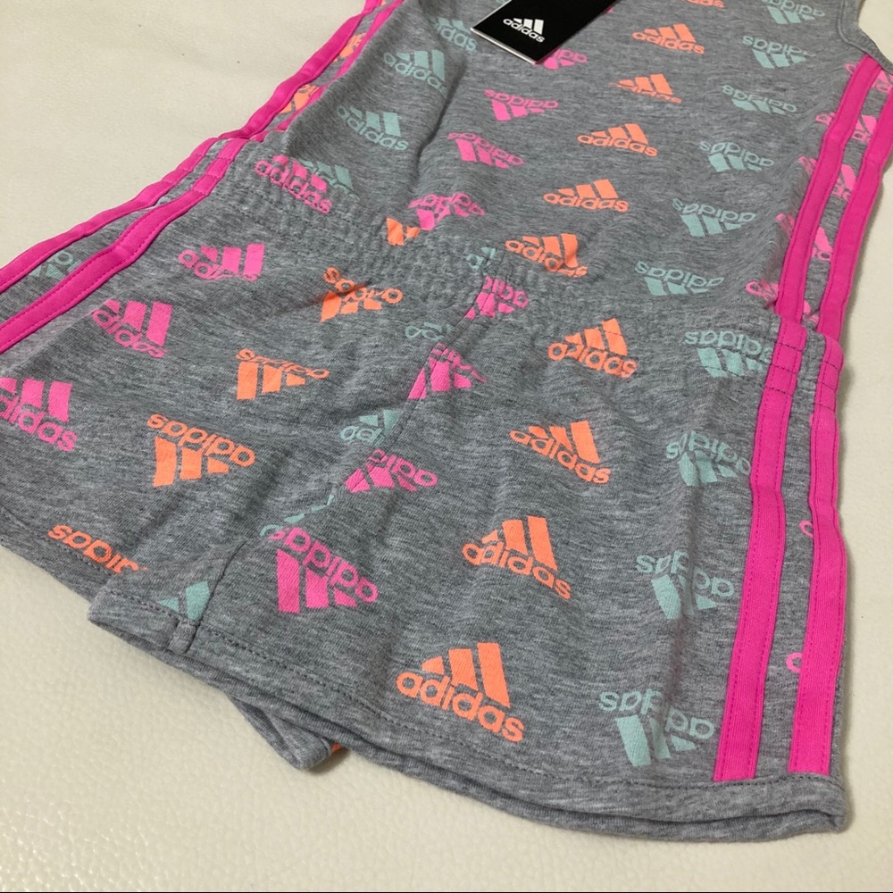 Adidas cute colorful neon colors pink romper - Picture 6 of 7